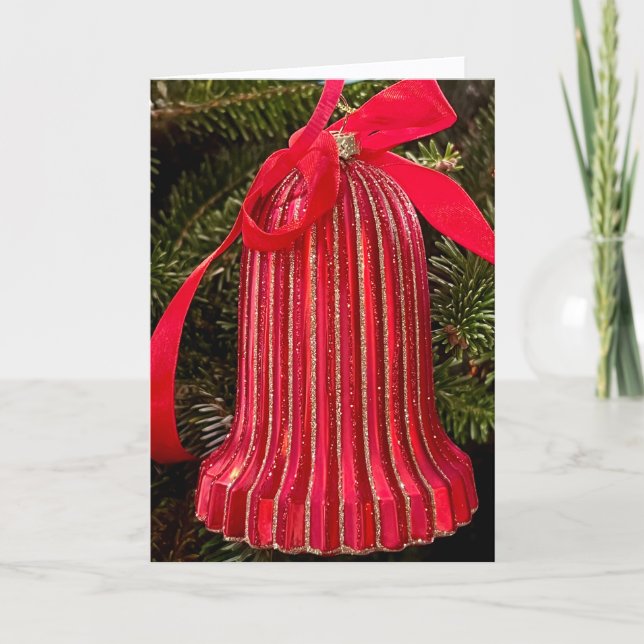 Carte De Remerciements Red Bell Christmas Tree Ornament (Devant)
