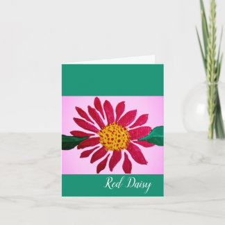 Carte De Remerciements Red Daisy Blank Greeting Card