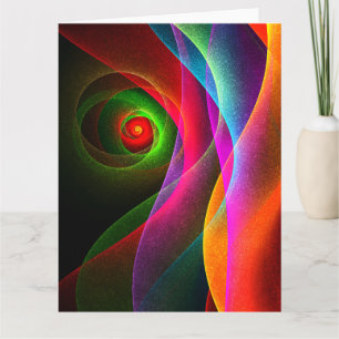 Carte De Remerciements Red Green Orange Modern Abstrait Art Motif #22
