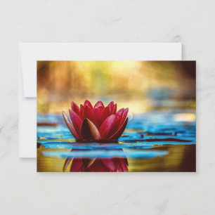 Carte De Remerciements Red Lotus Water Lily Flower