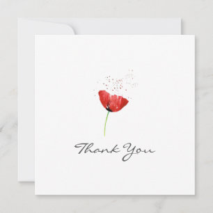 Carte de remerciements Red Poppy