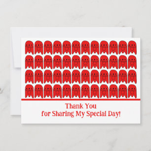 Carte De Remerciements Red Rocket Ship Birthday Party