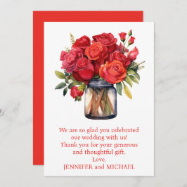 Carte de remerciements Red Roses