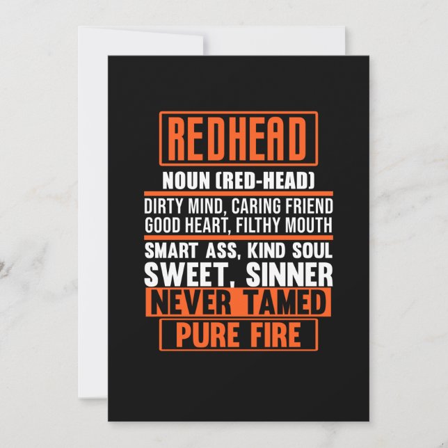 Carte De Remerciements Redhead Définition Cute Red Hair Girls Femmes (Devant)
