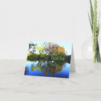 Carte De Remerciements Réflexion des arbres de la rivière Nature