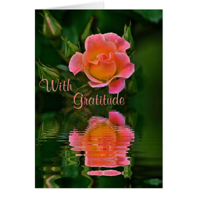 Carte de remerciements Réflexions du rose (Devant)