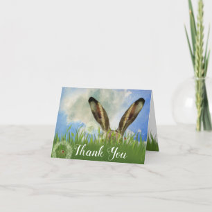 Carte De Remerciements Regardez un lapin boo   Ciel bleu et nuages