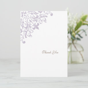 Carte De Remerciements Régence Française Purple Fleur de Lis Mariage Moti