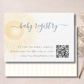 Carte De Remerciements Registre de Bébé Code QR Sunshine Baby Shower