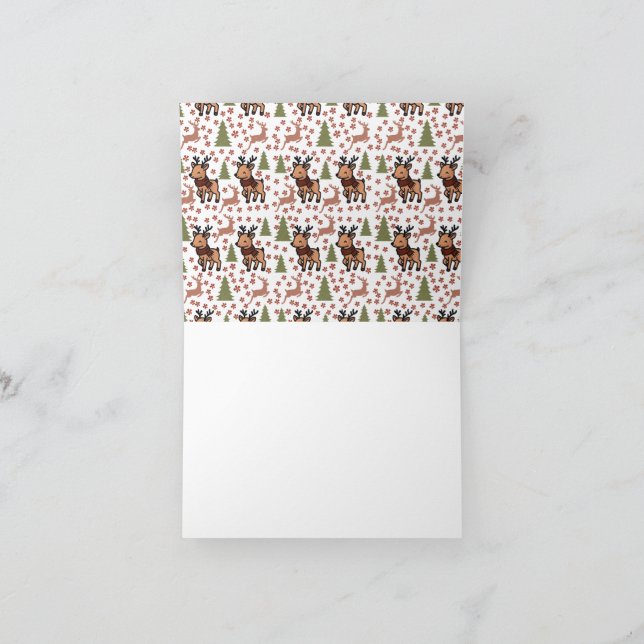 Carte De Remerciements Reindeer cute floral mug (Intérieur)