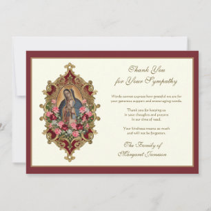 Carte De Remerciements Religieux Guadalupe Vierge Marie Condolence
