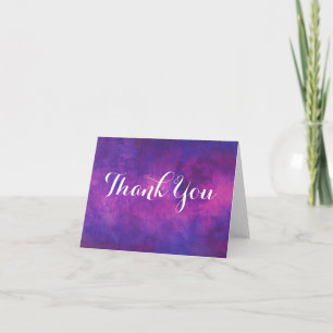 Carte De Remerciements Remerciement Abstrait Aquarelle Rose et Violet