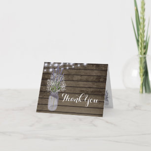 Carte De Remerciements Remerciement avec Gypsophile et Lavande en Pot