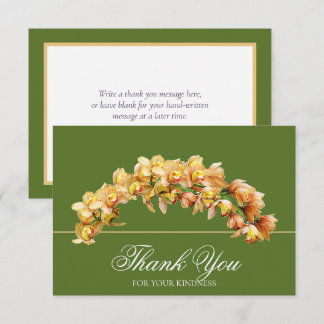 Carte De Remerciements Remerciement Chic Fleur d'Orchidée Botanique Arc