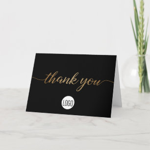 Carte De Remerciements Remerciement clientèle d'entreprise Or Noir sur me