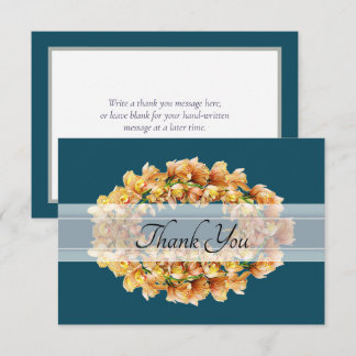 Carte De Remerciements Remerciement Couronne Florale Moderne Orange Orchi