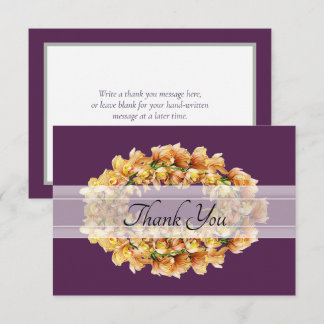 Carte De Remerciements Remerciement Couronne Florale Orange Moderne Chic
