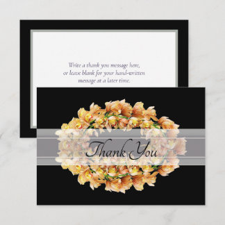 Carte De Remerciements Remerciement Couronne Florale Orange Moderne Chic