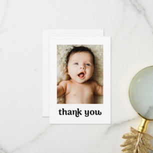 Carte De Remerciements Remerciement de 2 photos de bébé modernes tendance