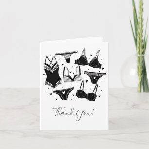 Carte De Remerciements Remerciement de Baby Shower de lingerie moderne