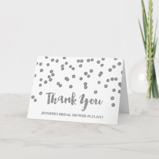 Carte De Remerciements Remerciement de Baby Shower Mariage Confettis Arge (Devant)