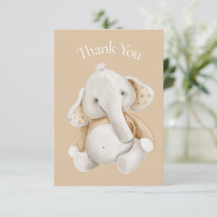 Carte De Remerciements Remerciement de Baby Shower pour Aquarelle d'Éléph