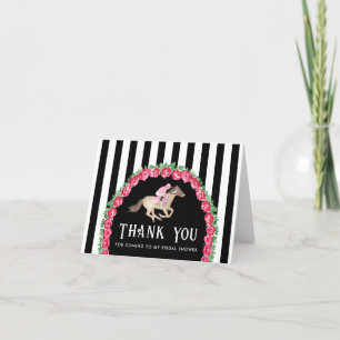 Carte De Remerciements Remerciement de Baby Shower sur le thème du Derby 
