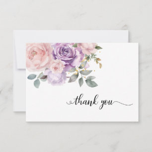 Carte De Remerciements Remerciement de condoléances floral élégant rose v