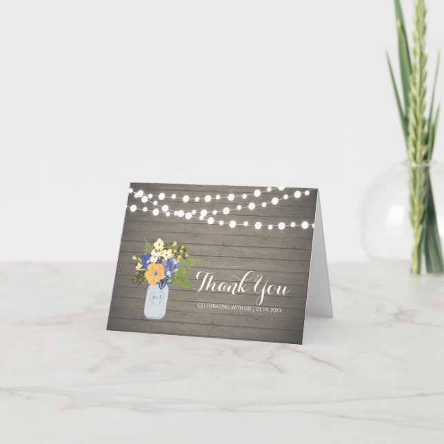 Carte De Remerciements Remerciement de fête de mariage et d'anniversaire  (Devant)