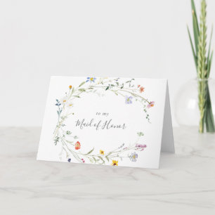 Carte De Remerciements Remerciement de fête de mariage floral multicolore