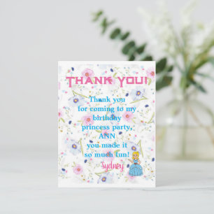Carte De Remerciements Remerciement de Fête de Princesse Thème Royal