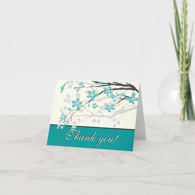 Carte De Remerciements Remerciement de mariage à la branche de magnolia t (Devant)