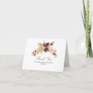 Carte De Remerciements Remerciement de mariage à l'aquarelle fleurie vint
