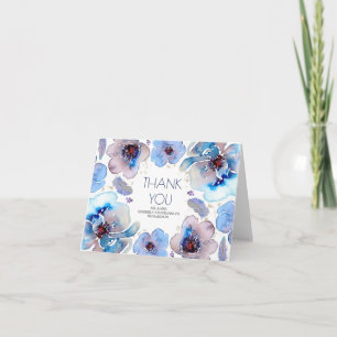 Carte De Remerciements Remerciement de mariage à l'aquarelle florale boho