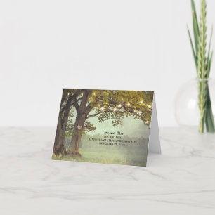 Carte De Remerciements Remerciement de mariage Arbre rustique et guirland