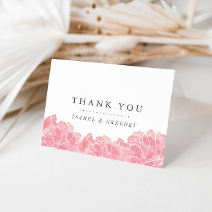 Carte De Remerciements Remerciement de mariage aux pivoines rose tendre