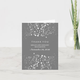 Carte De Remerciements Remerciement de mariage Baby's Breath Argent et Gr