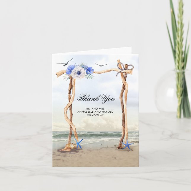 Carte De Remerciements Remerciement de mariage Beach Arbor (Devant)