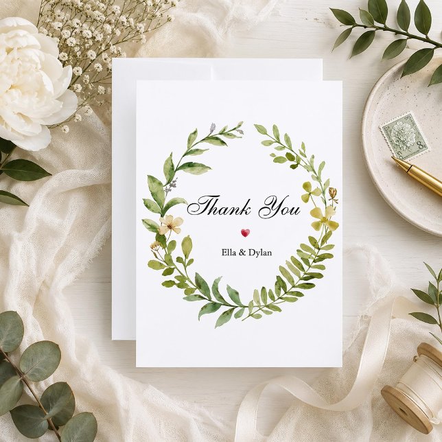 Carte De Remerciements Remerciement de mariage botanique élégant (Créateur téléchargé)