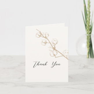 Carte De Remerciements Remerciement de mariage classique en coton d'hiver