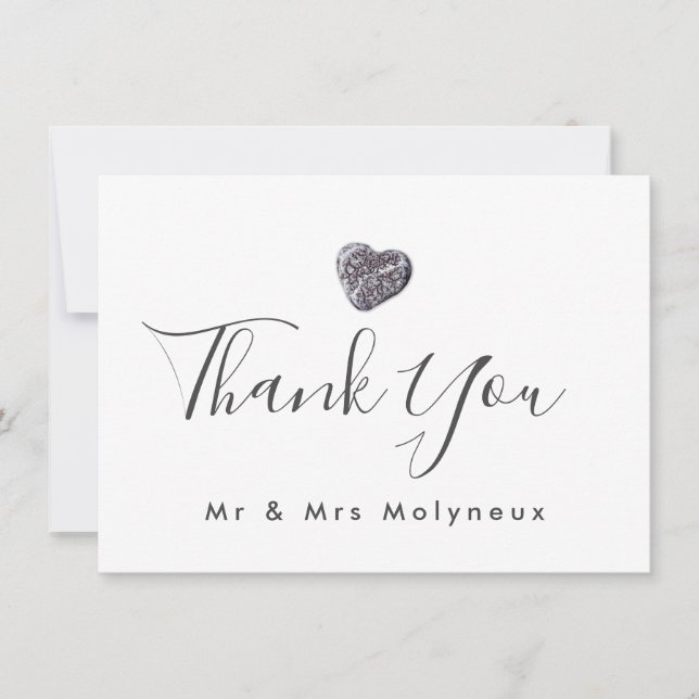 Carte De Remerciements Remerciement de mariage Découverte de cœur de gale (Devant)