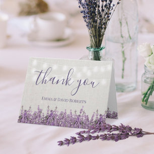 Carte De Remerciements Remerciement de mariage élégant floral lavande rus