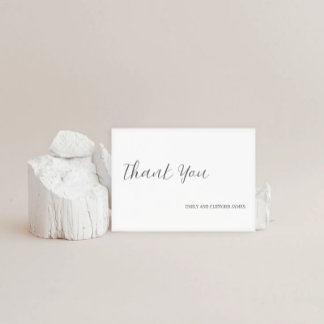 Carte De Remerciements Remerciement de Mariage Élégant Minimaliste