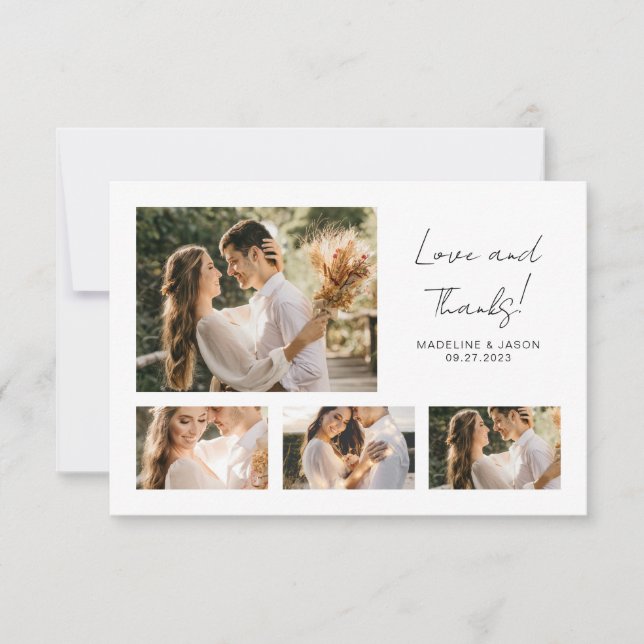 Carte De Remerciements Remerciement de mariage en collage de photos avec  (Devant)