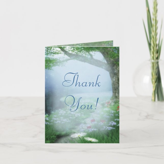 Carte De Remerciements Remerciement de mariage en forêt enchantée (Devant)