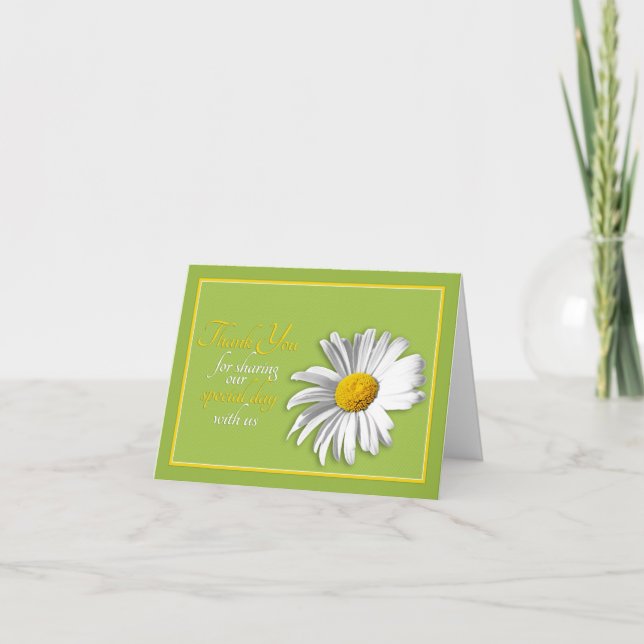 Carte De Remerciements Remerciement de mariage Fleur de marguerite blanch (Devant)
