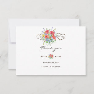 Carte De Remerciements Remerciement de mariage Fleurs sauvages aquarelle 