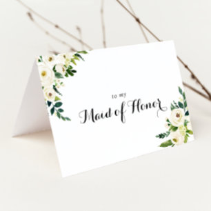 Carte De Remerciements Remerciement de mariage floral blanc de verdure