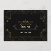 Remerciement de mariage Glam Art Déco Gatsby le Ma