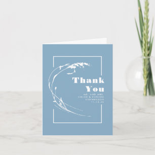 Carte De Remerciements Remerciement de mariage minimaliste bleu poussiére